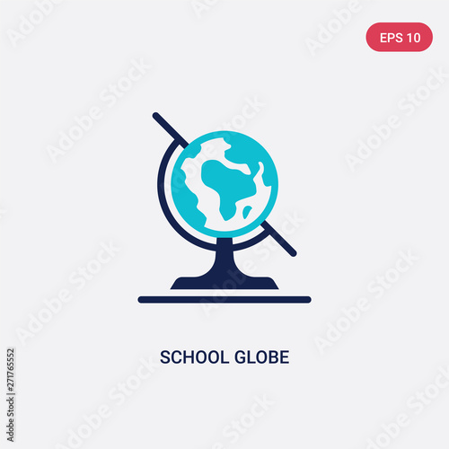 two color school globe vector icon from education concept. isolated blue school globe vector sign symbol can be use for web, mobile and logo. eps 10