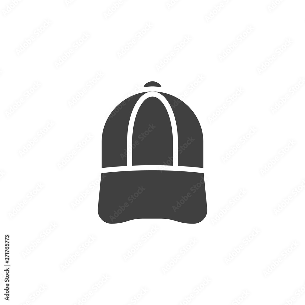 Baseball cap vector icon. filled flat sign for mobile concept and web design. baseball hat glyph icon. Symbol, logo illustration. Vector graphics