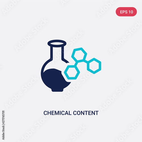 two color chemical content vector icon from education concept. isolated blue chemical content vector sign symbol can be use for web, mobile and logo. eps 10