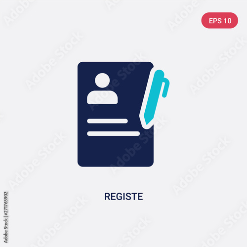 two color registe vector icon from education concept. isolated blue registe vector sign symbol can be use for web, mobile and logo. eps 10