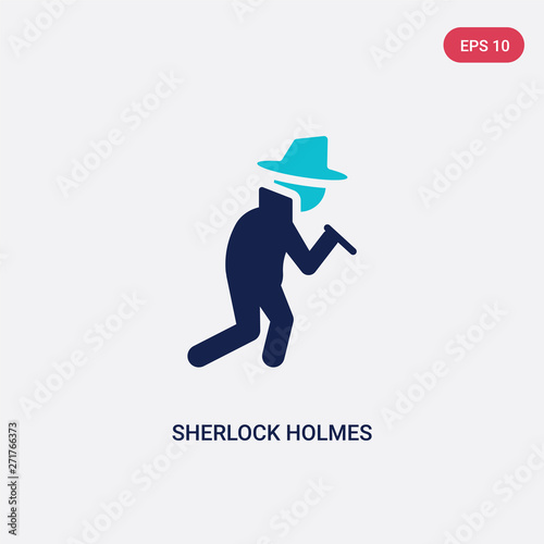 two color sherlock holmes vector icon from literature concept. isolated blue sherlock holmes vector sign symbol can be use for web, mobile and logo. eps 10
