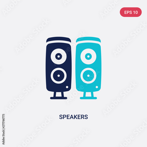 two color speakers vector icon from electronic devices concept. isolated blue speakers vector sign symbol can be use for web, mobile and logo. eps 10