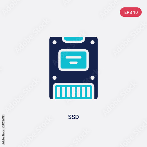 two color ssd vector icon from electronic devices concept. isolated blue ssd vector sign symbol can be use for web, mobile and logo. eps 10