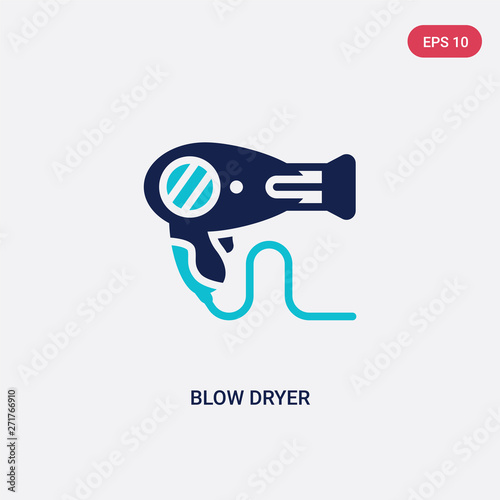 two color blow dryer vector icon from electronic devices concept. isolated blue blow dryer vector sign symbol can be use for web, mobile and logo. eps 10