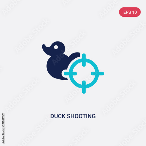 two color duck shooting vector icon from entertainment concept. isolated blue duck shooting vector sign symbol can be use for web, mobile and logo. eps 10