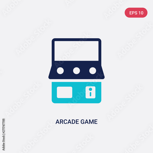 two color arcade game vector icon from entertainment and arcade concept. isolated blue arcade game vector sign symbol can be use for web, mobile and logo. eps 10