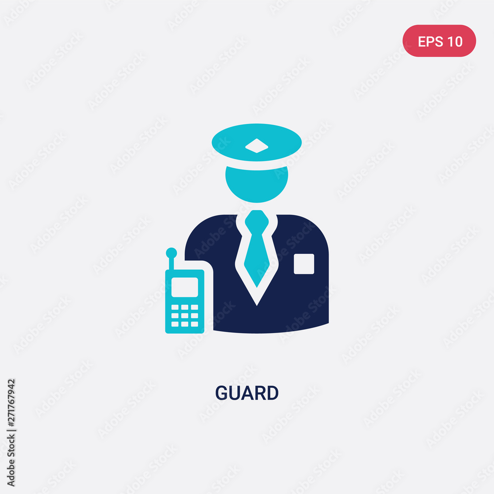 two color guard vector icon from ethics concept. isolated blue guard vector sign symbol can be use for web, mobile and logo. eps 10
