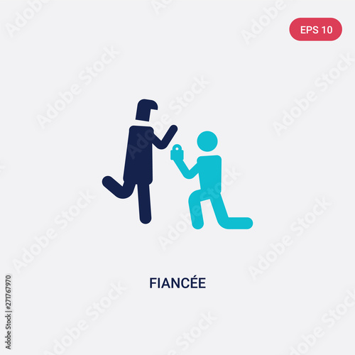 two color fiancée vector icon from family relations concept. isolated blue fiancée vector sign symbol can be use for web, mobile and logo. eps 10