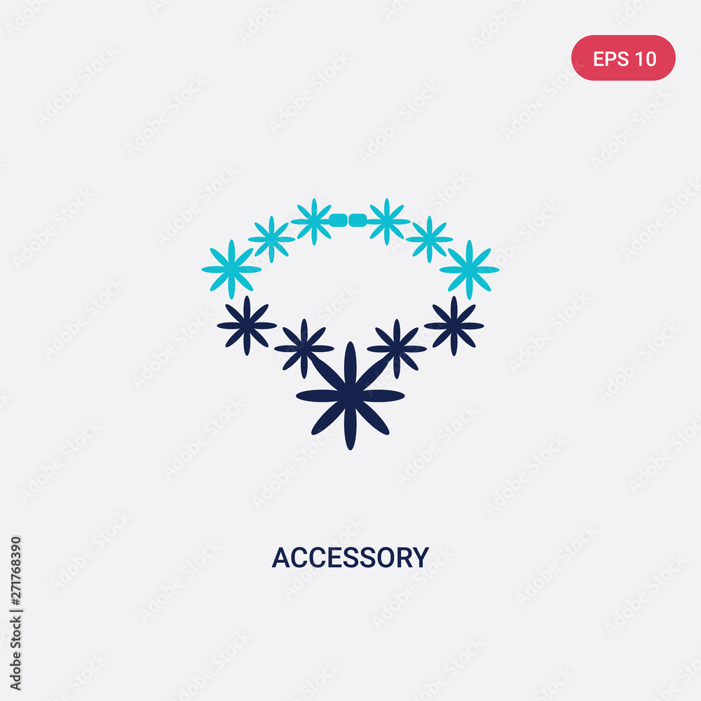 two color accessory vector icon from fashion concept. isolated blue accessory vector sign symbol can be use for web, mobile and logo. eps 10