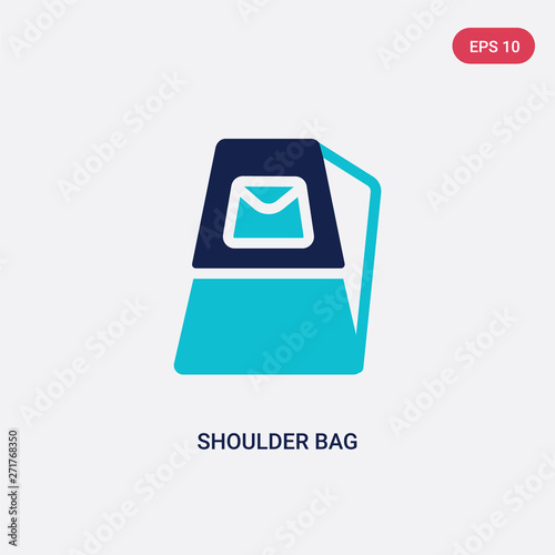 two color shoulder bag vector icon from fashion concept. isolated blue shoulder bag vector sign symbol can be use for web, mobile and logo. eps 10