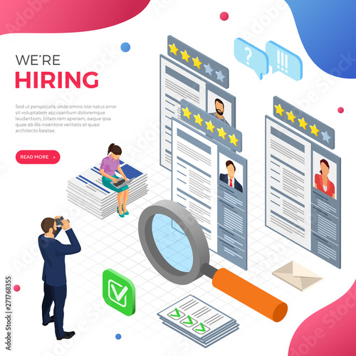 Online Isometric Employment and Hiring Concept