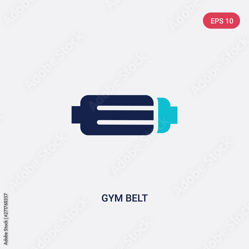 two color gym belt vector icon from fashion concept. isolated blue gym belt vector sign symbol can be use for web, mobile and logo. eps 10