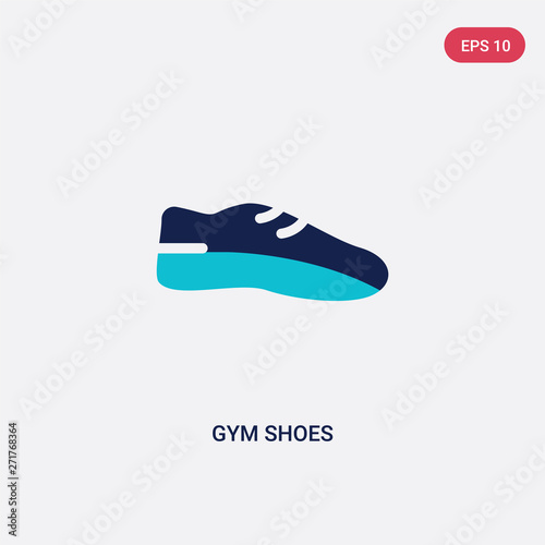 two color gym shoes vector icon from fashion concept. isolated blue gym shoes vector sign symbol can be use for web, mobile and logo. eps 10