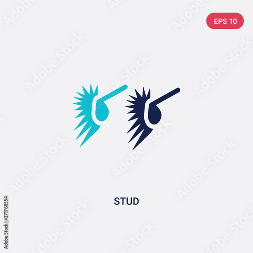 two color stud vector icon from fashion concept. isolated blue stud vector sign symbol can be use for web, mobile and logo. eps 10