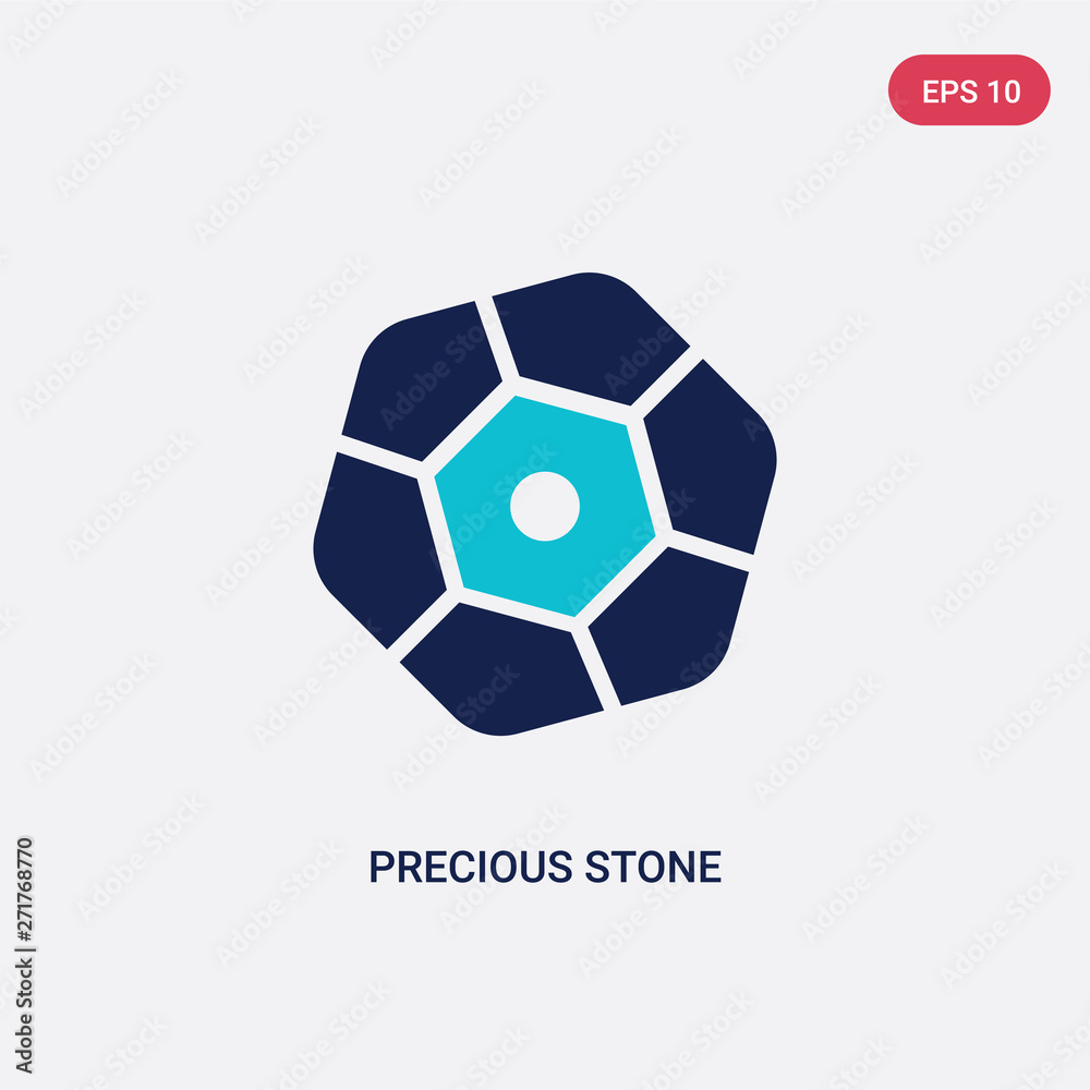 Obraz premium two color precious stone vector icon from fashion concept. isolated blue precious stone vector sign symbol can be use for web, mobile and logo. eps 10