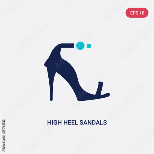 two color high heel sandals vector icon from fashion concept. isolated blue high heel sandals vector sign symbol can be use for web, mobile and logo. eps 10