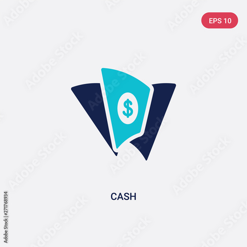 Free Download two color cash vector icon from fast food concept. isolated blue cash vector sign symbol can be use for web, mobile and logo. eps 10 - GFXLoad