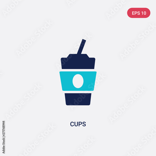 two color cups vector icon from fast food concept. isolated blue cups vector sign symbol can be use for web, mobile and logo. eps 10