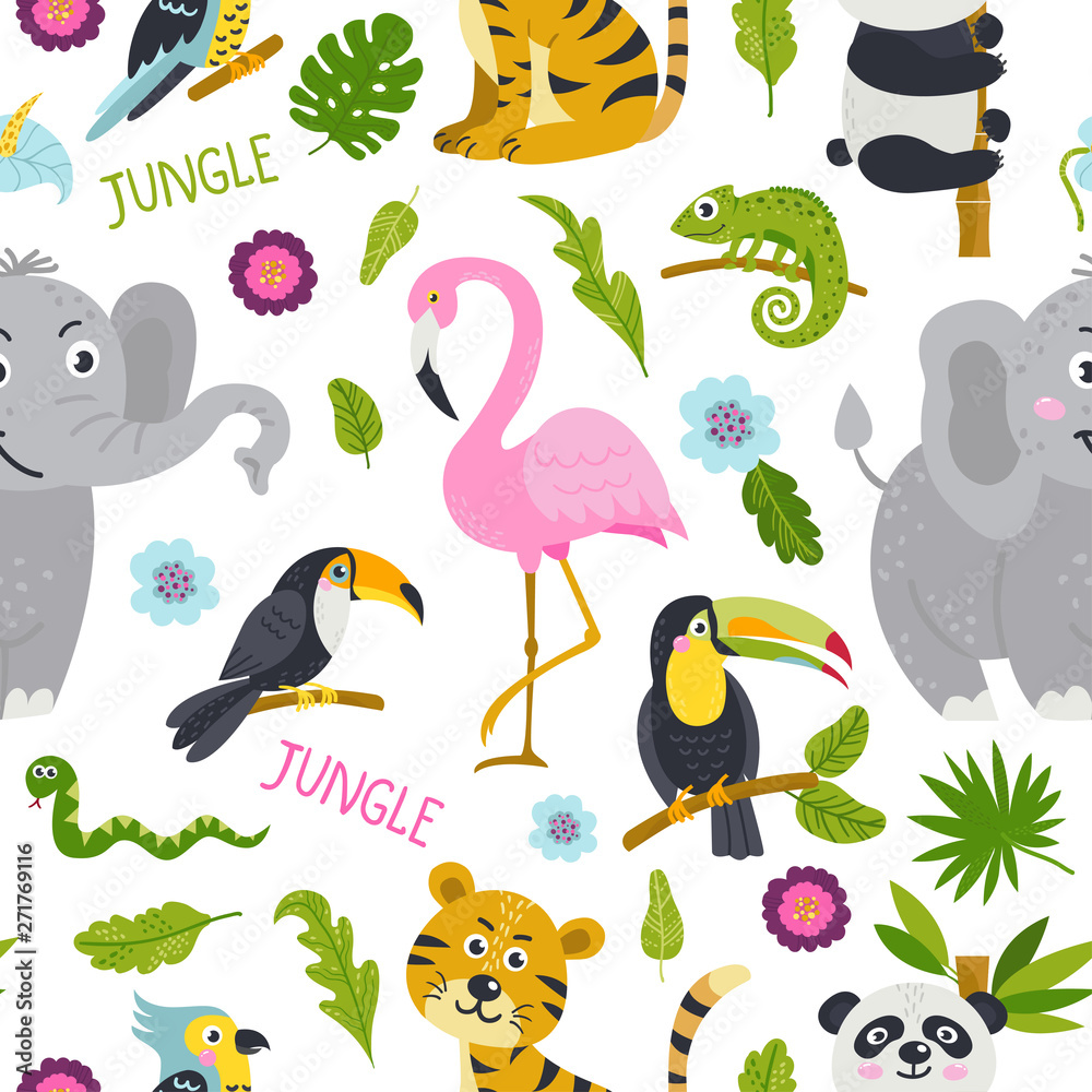 Seamless pattern with cute animals Seamless pattern with cute animals