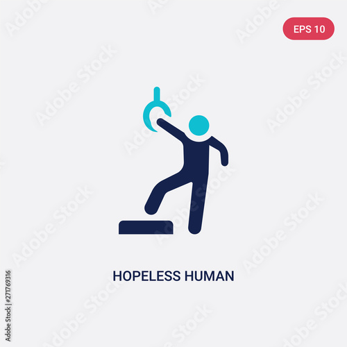 two color hopeless human vector icon from feelings concept. isolated blue hopeless human vector sign symbol can be use for web, mobile and logo. eps 10