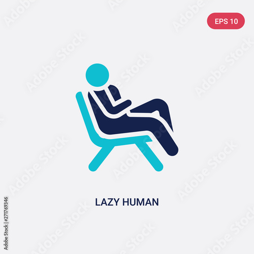 two color lazy human vector icon from feelings concept. isolated blue lazy human vector sign symbol can be use for web, mobile and logo. eps 10