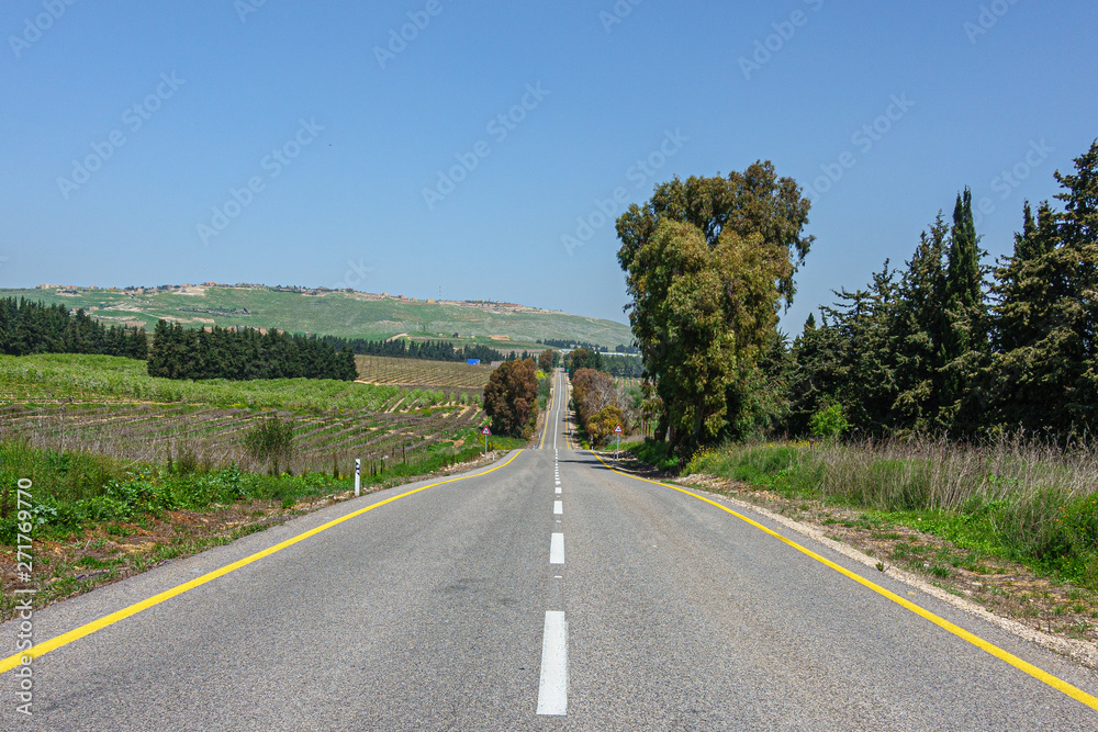 View of the road in Upper Galilee, Israel