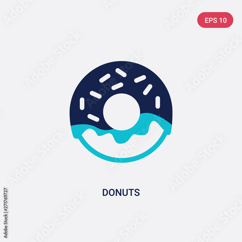 two color donuts vector icon from food concept. isolated blue donuts vector sign symbol can be use for web, mobile and logo. eps 10
