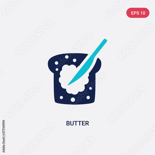 two color butter vector icon from food concept. isolated blue butter vector sign symbol can be use for web, mobile and logo. eps 10