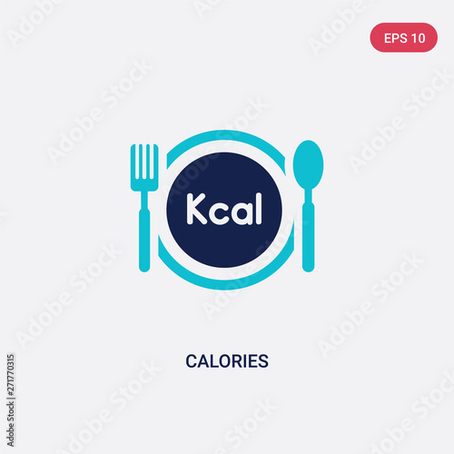 two color calories vector icon from food concept. isolated blue calories vector sign symbol can be use for web, mobile and logo. eps 10
