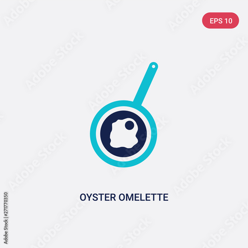 two color oyster omelette vector icon from food concept. isolated blue oyster omelette vector sign symbol can be use for web, mobile and logo. eps 10