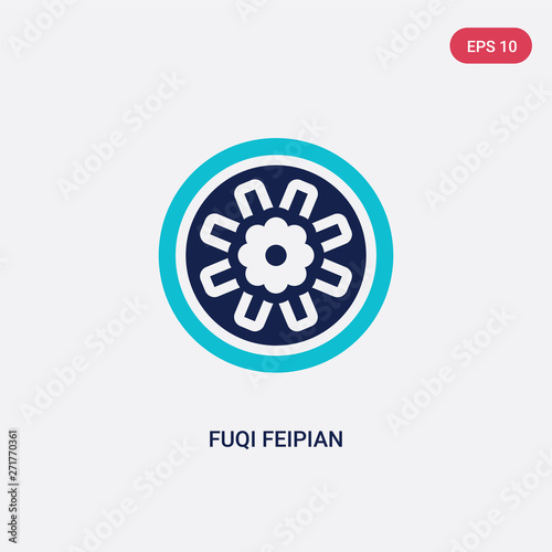 two color fuqi feipian vector icon from food concept. isolated blue fuqi feipian vector sign symbol can be use for web, mobile and logo. eps 10