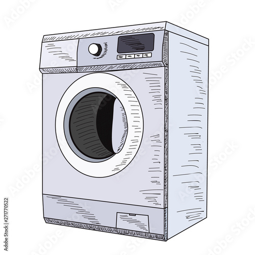 vector equipment, on a white background washing machine, lines