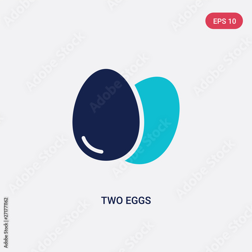 two color two eggs vector icon from food concept. isolated blue two eggs vector sign symbol can be use for web, mobile and logo. eps 10