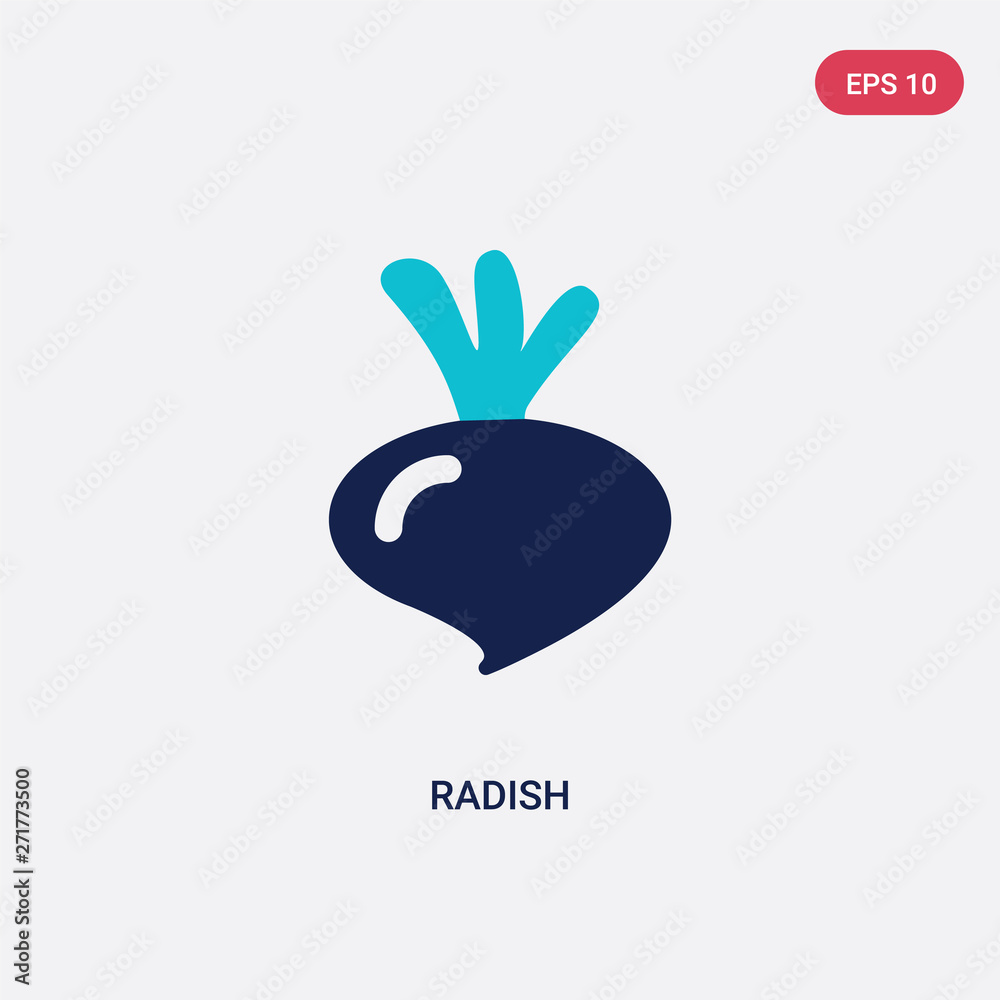 Obraz premium two color radish vector icon from fruits concept. isolated blue radish vector sign symbol can be use for web, mobile and logo. eps 10