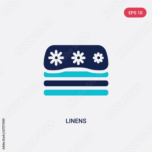 two color linens vector icon from furniture and household concept. isolated blue linens vector sign symbol can be use for web, mobile and logo. eps 10