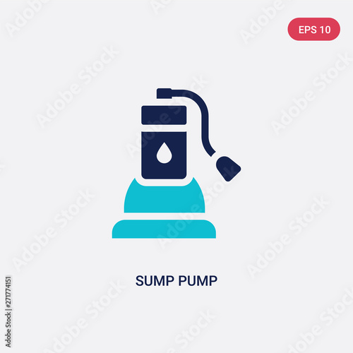 two color sump pump vector icon from furniture and household concept. isolated blue sump pump vector sign symbol can be use for web, mobile and logo. eps 10