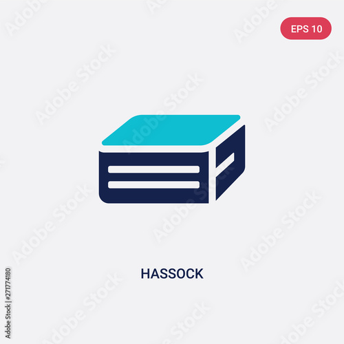 two color hassock vector icon from furniture and household concept. isolated blue hassock vector sign symbol can be use for web, mobile and logo. eps 10