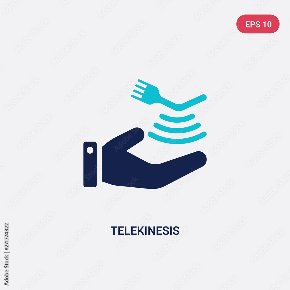 two color telekinesis vector icon from future technology concept. isolated blue telekinesis vector sign symbol can be use for web, mobile and logo. eps 10