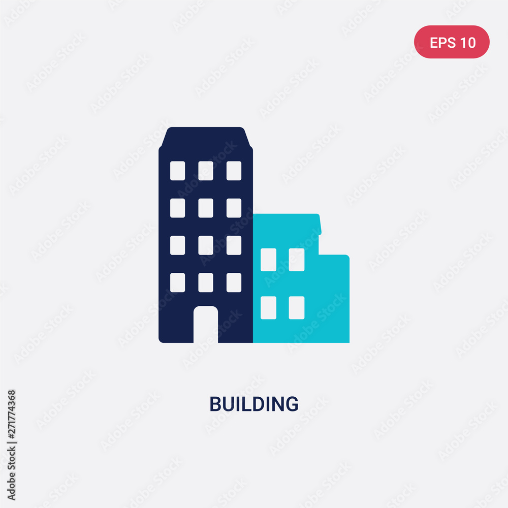 two color building vector icon from future technology concept. isolated blue building vector sign symbol can be use for web, mobile and logo. eps 10