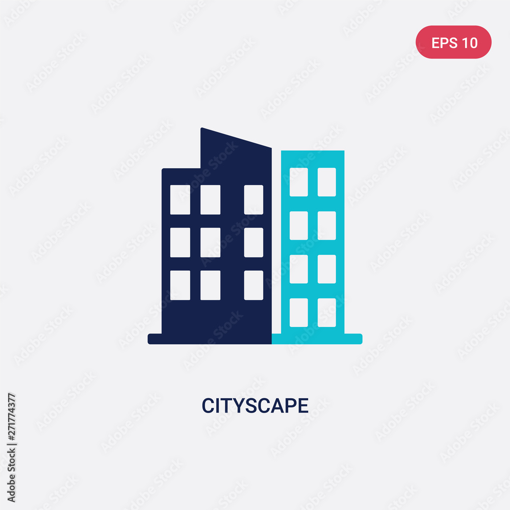two color cityscape vector icon from future technology concept. isolated blue cityscape vector sign symbol can be use for web, mobile and logo. eps 10