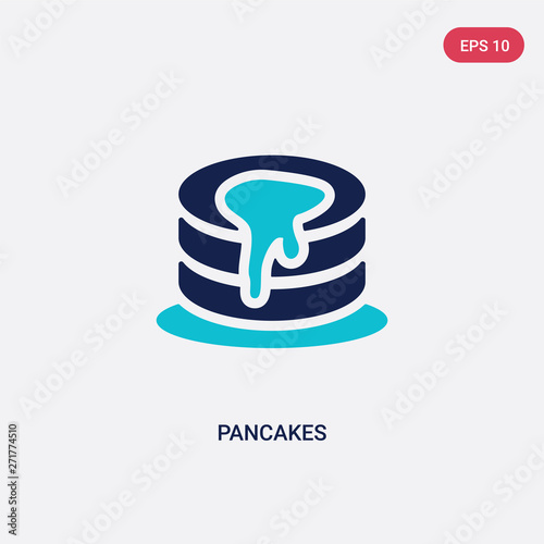two color pancakes vector icon from gastronomy concept. isolated blue pancakes vector sign symbol can be use for web, mobile and logo. eps 10