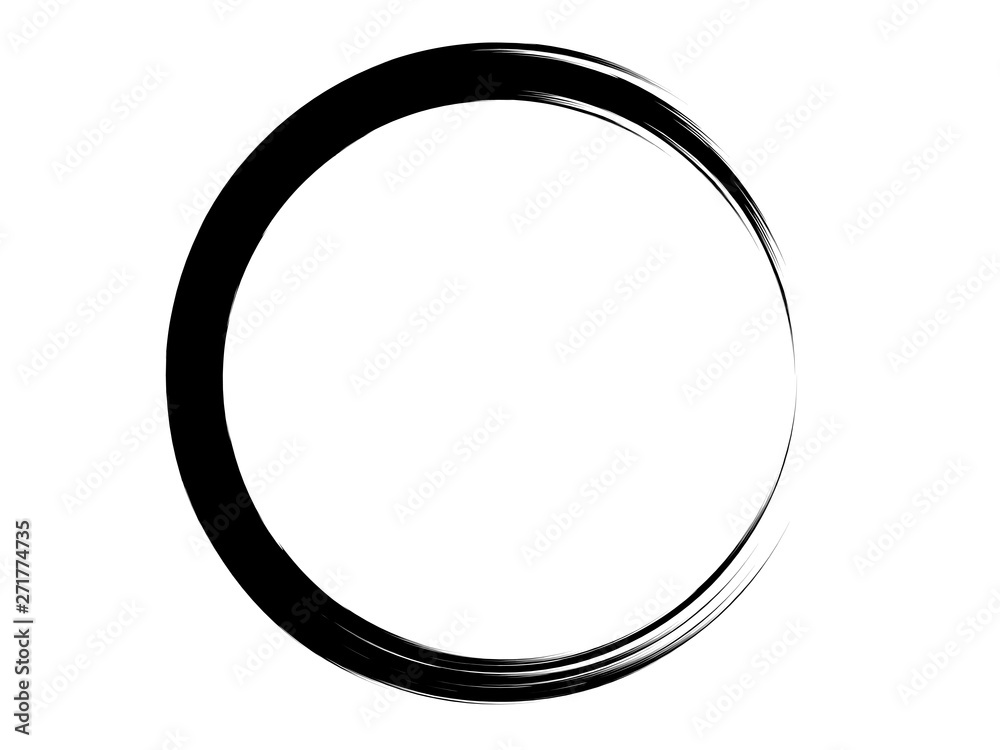Grunge circle made of black ink.Grunge paint oval frame made with art brush.Black circle made for marking. Grunge circle made of black ink.Grunge paint oval frame made with art brush.Black circle made for marking.