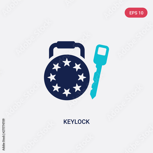 two color keylock vector icon from gdpr concept. isolated blue keylock vector sign symbol can be use for web, mobile and logo. eps 10