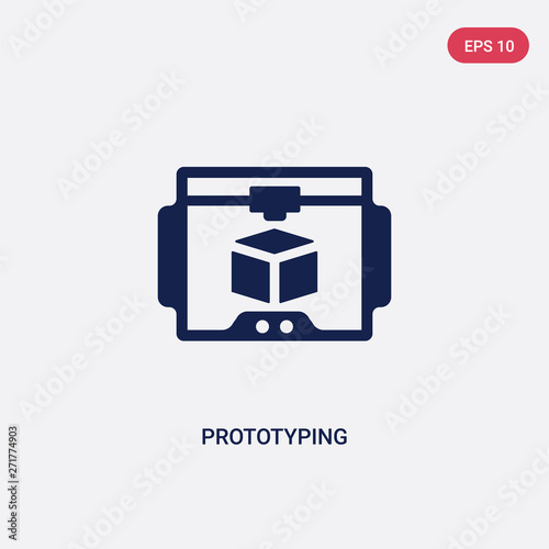 two color prototyping vector icon from general concept. isolated blue prototyping vector sign symbol can be use for web, mobile and logo. eps 10