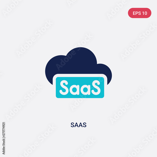 two color saas vector icon from general concept. isolated blue saas vector sign symbol can be use for web, mobile and logo. eps 10