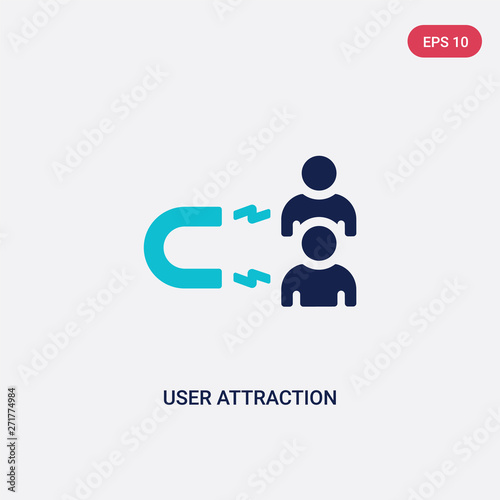 two color user attraction vector icon from general concept. isolated blue user attraction vector sign symbol can be use for web, mobile and logo. eps 10