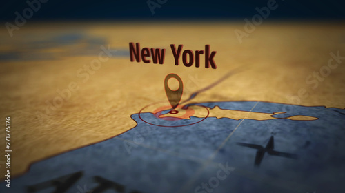New York on map