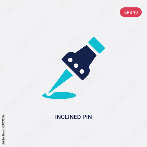 two color inclined pin vector icon from general concept. isolated blue inclined pin vector sign symbol can be use for web, mobile and logo. eps 10