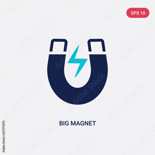 two color big magnet vector icon from general concept. isolated blue big magnet vector sign symbol can be use for web, mobile and logo. eps 10