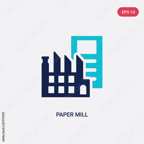 two color paper mill vector icon from general concept. isolated blue paper mill vector sign symbol can be use for web, mobile and logo. eps 10